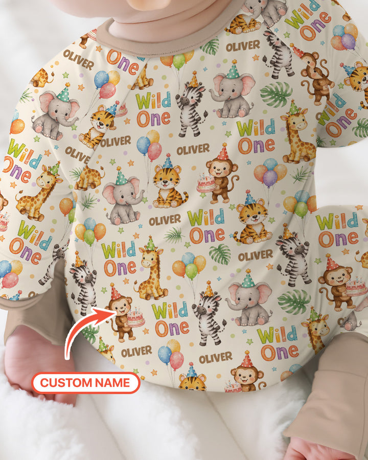 Custom Name 1st Birthday Wild One Bamboo Convertible Zippy