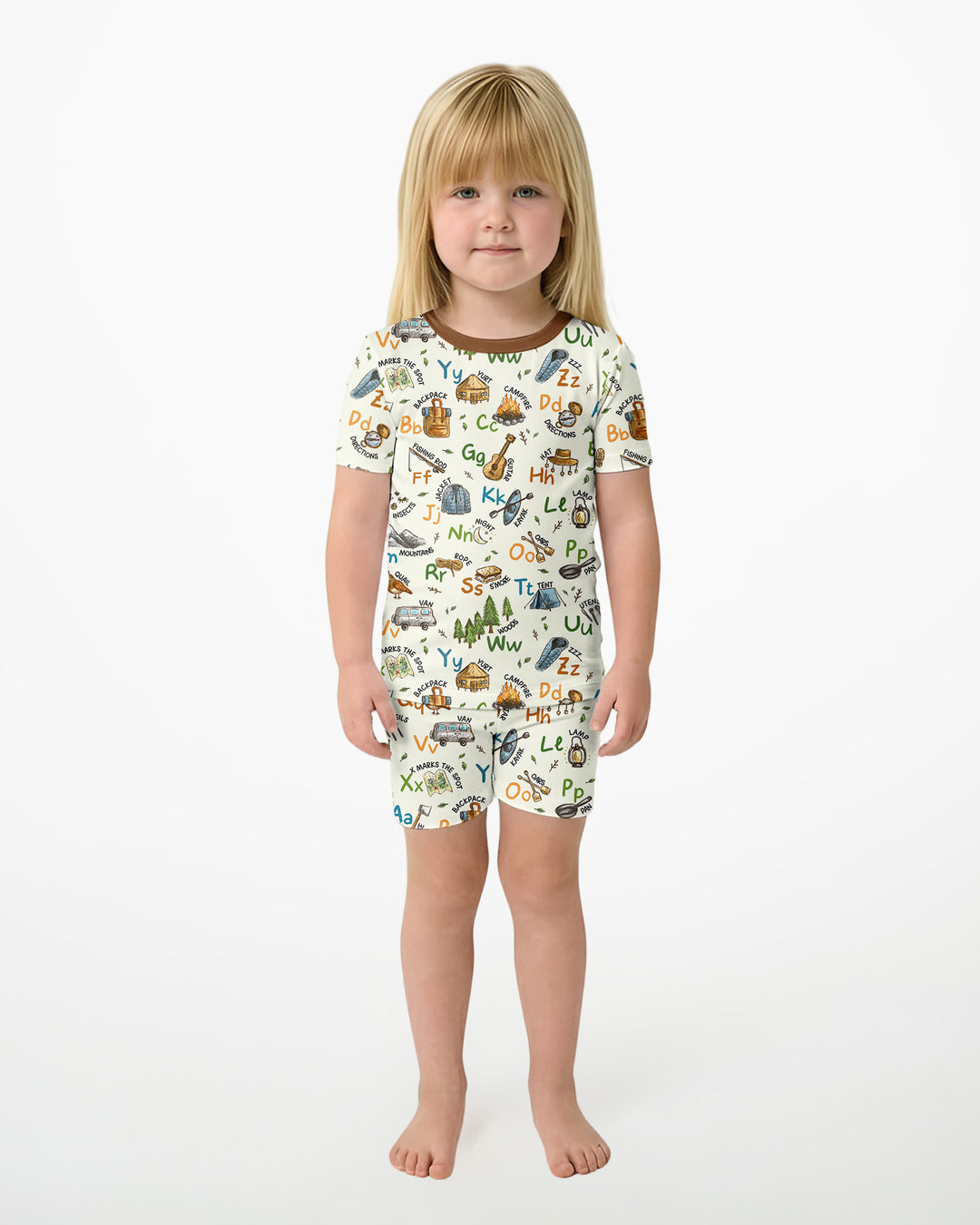 Conjunto de Pijama de Dos Piezas de Bambú con Mangas Cortas y Pantalones Cortos