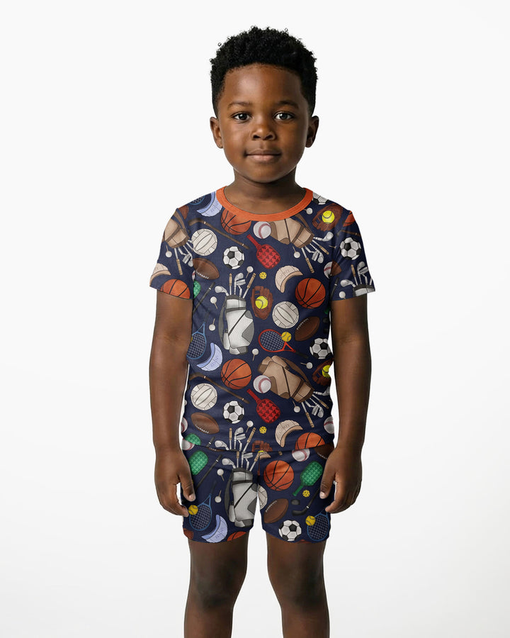 Sports Equipment Bamboo Two Piece Short Sleeve Shorts Pajama Set