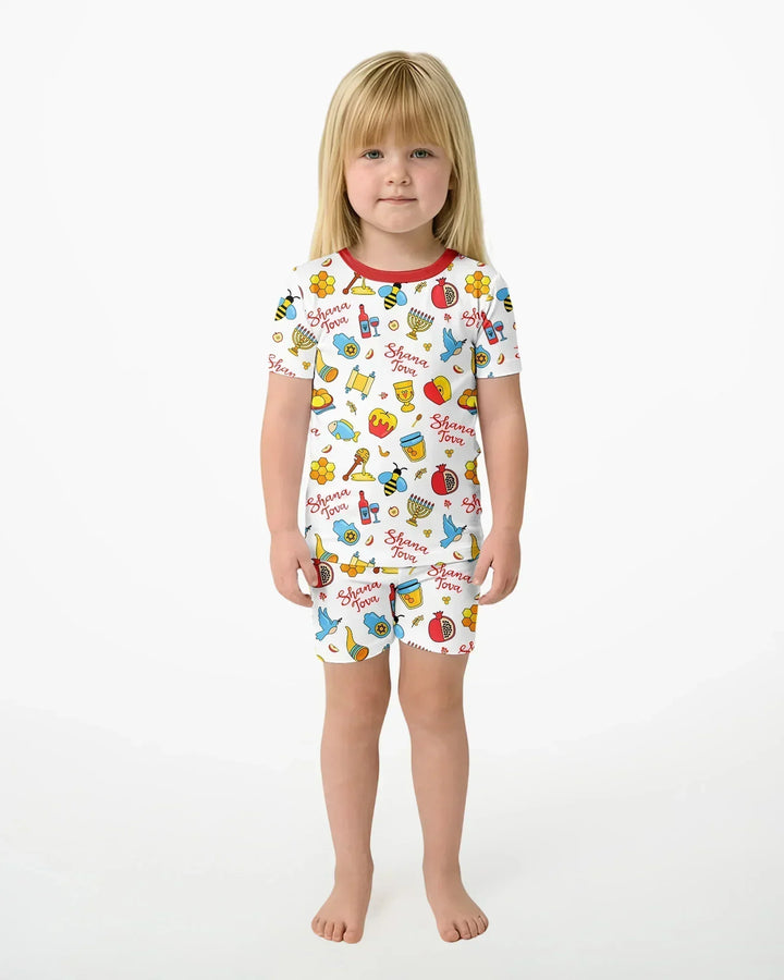 Shanah Tovah U'Metukah Bamboo Two Piece Short Sleeve Shorts Pajama Set