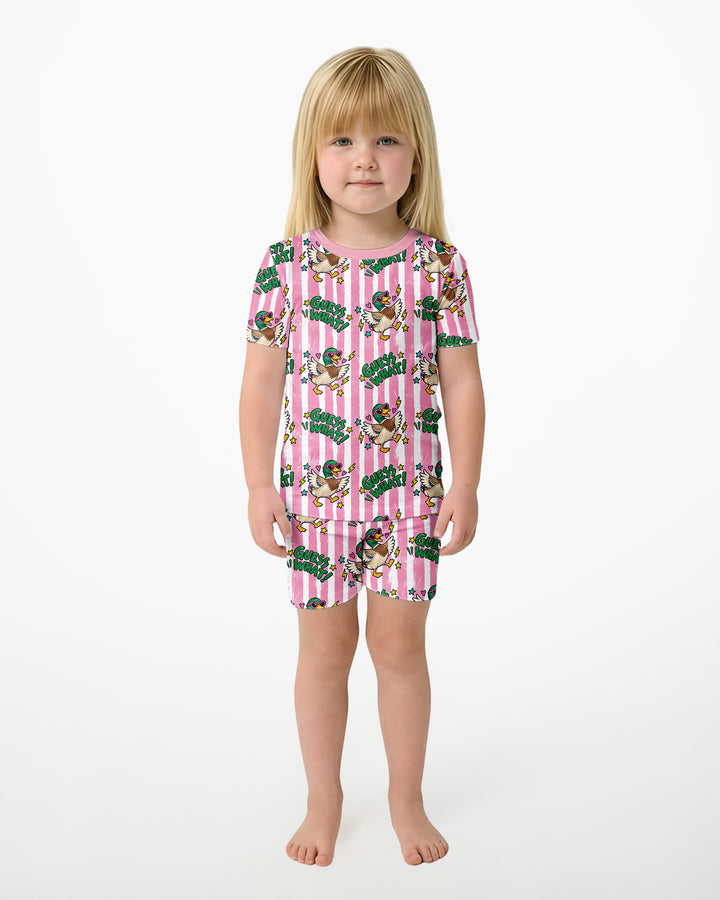Guess What Mallard Butt Bamboo Two Piece Short Sleeve Shorts Pajama Set