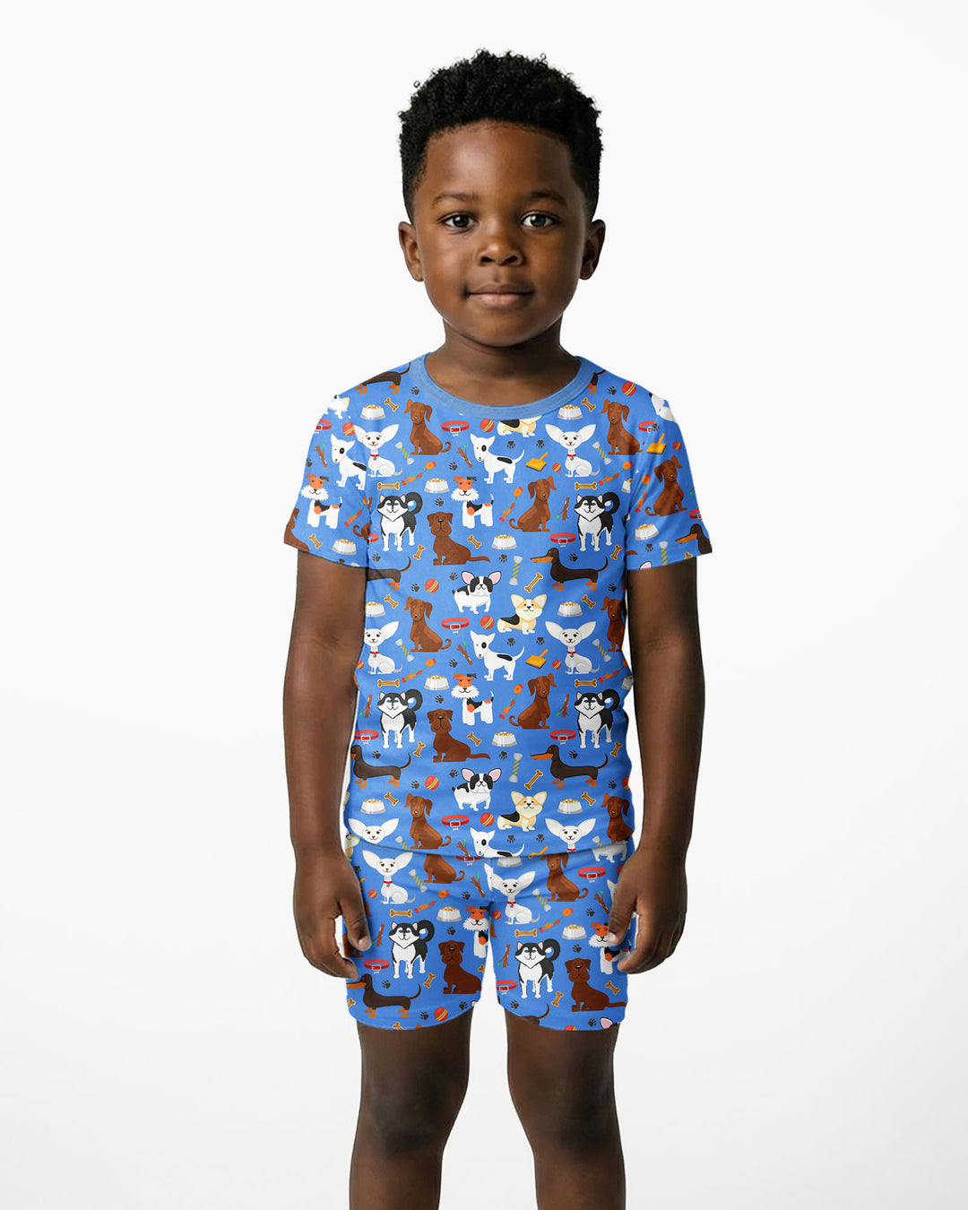 Dapper Dogs Bamboo Two Piece Short Sleeve Shorts Pajama Set