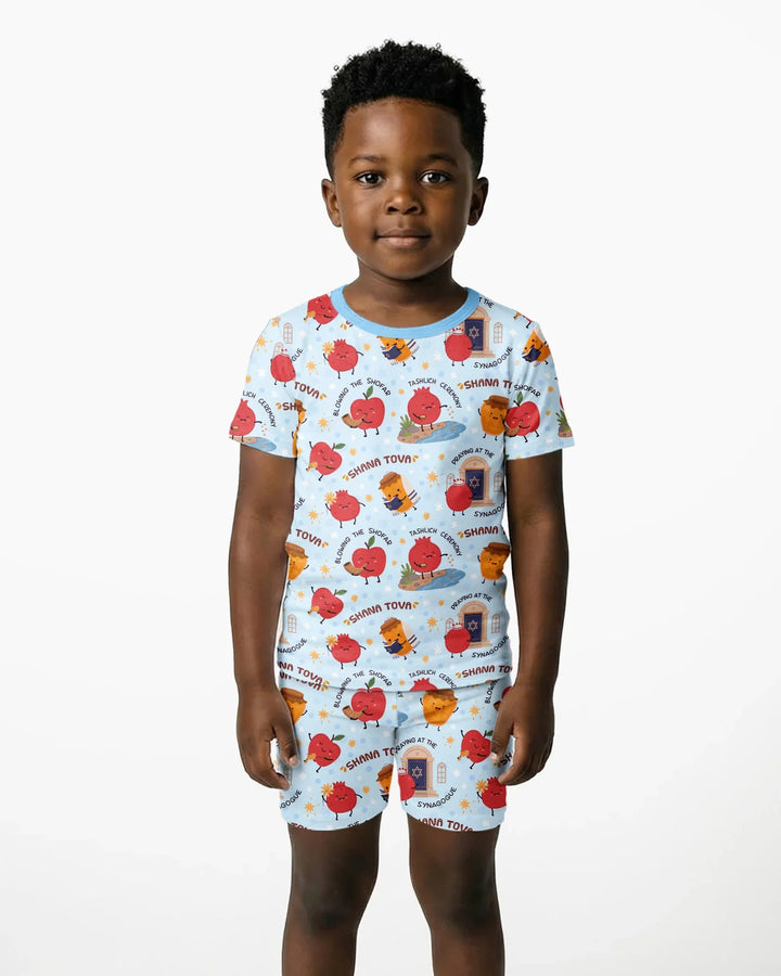 Sweet Sacred Moments Family Matching Bamboo Two Piece Short Sleeve Shorts Pajama Set