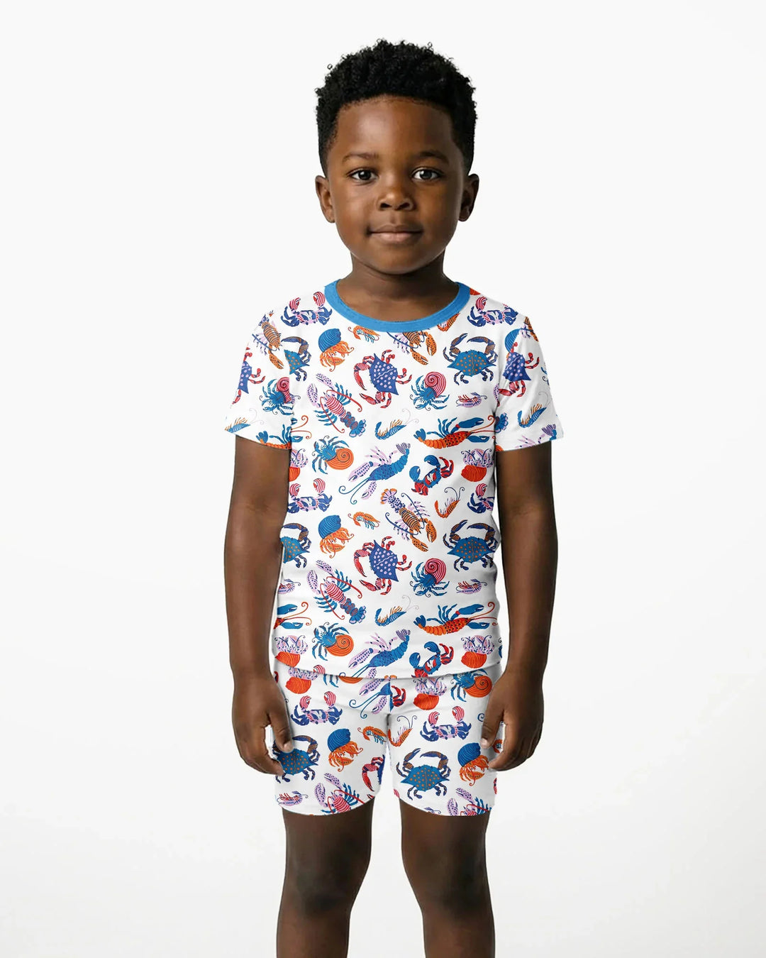 Template Zweiteiliges Pyjama-Set mit kurzen Ärmeln und Shorts