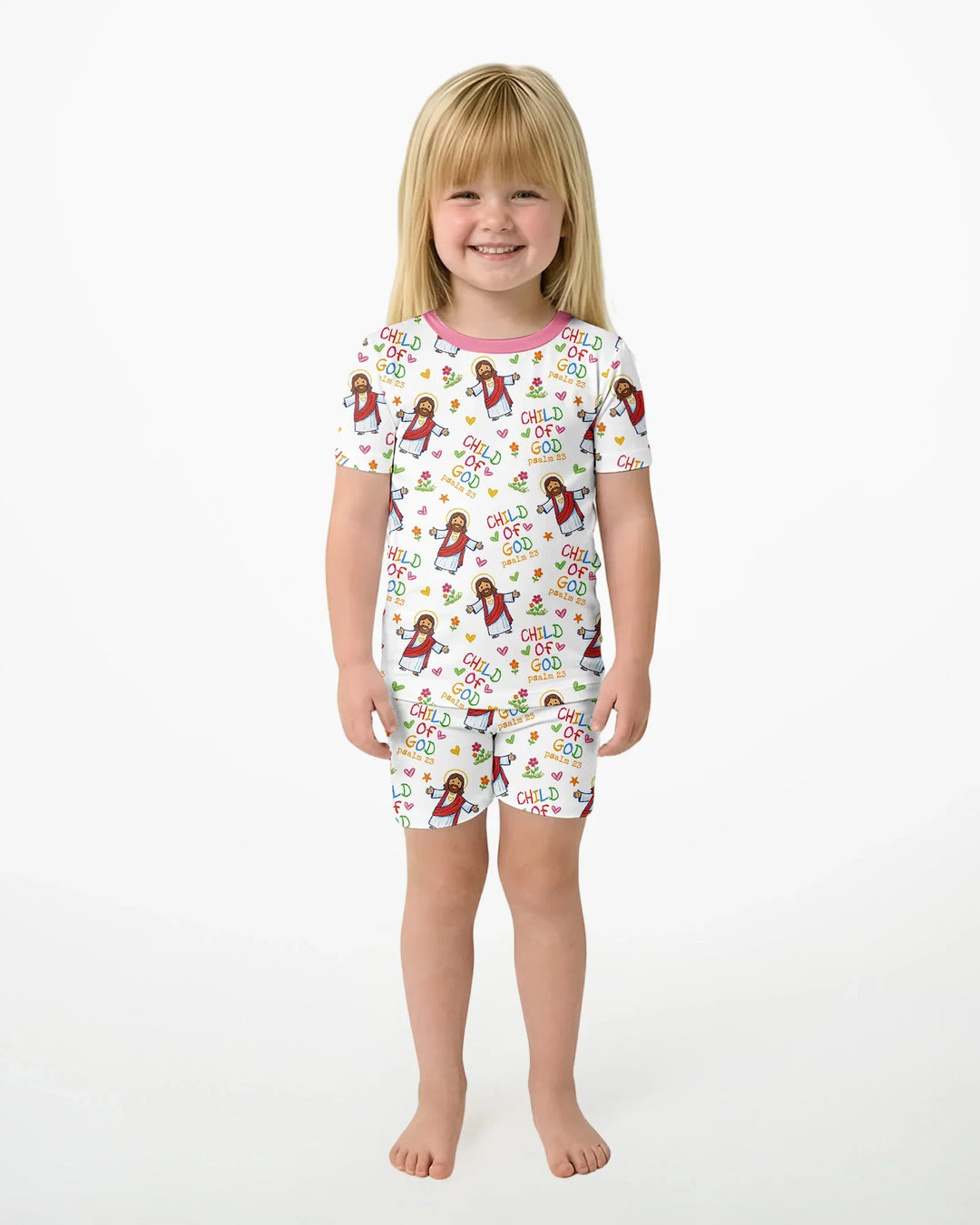 Template Zweiteiliges Pyjama-Set mit kurzen Ärmeln und Shorts