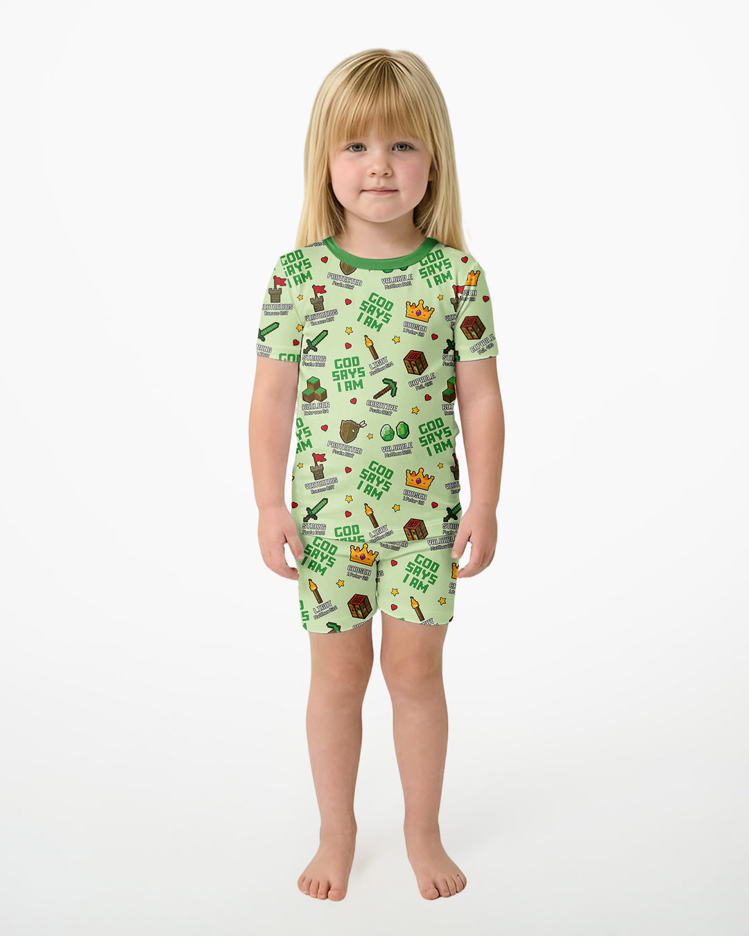 Christian Gamer Bamboo Two Piece Short Sleeve Shorts Pajama Set