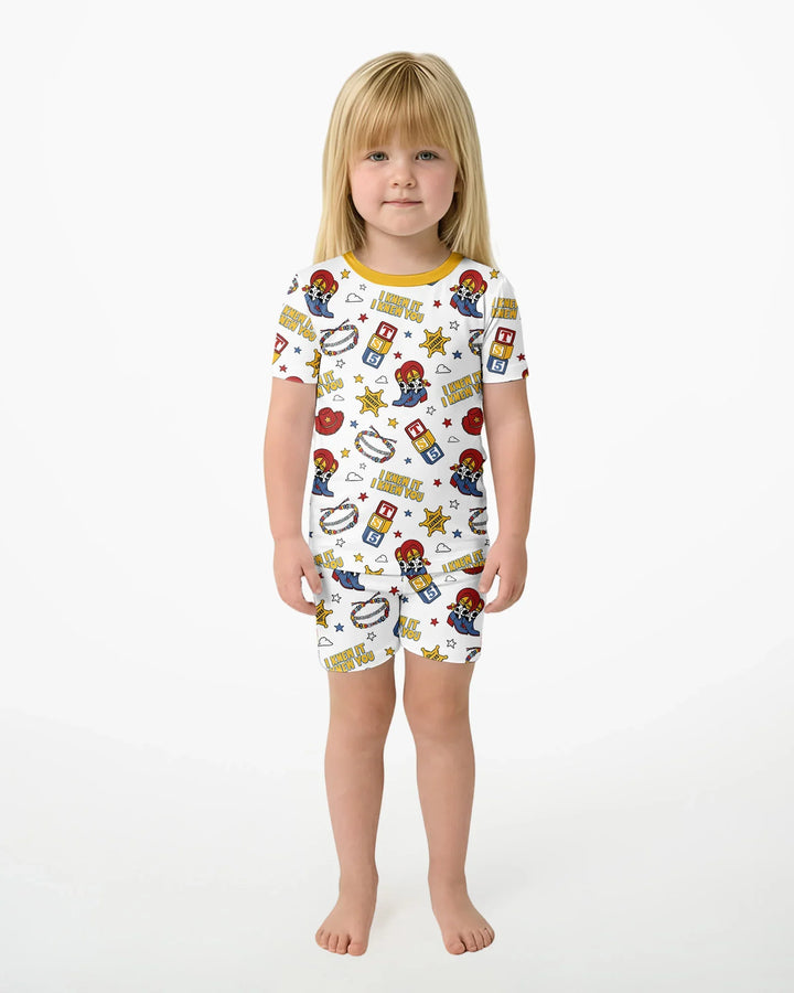 Schlafanzug-Set zweiteilig, kurze Ärmel, kurze Hose, Bambus