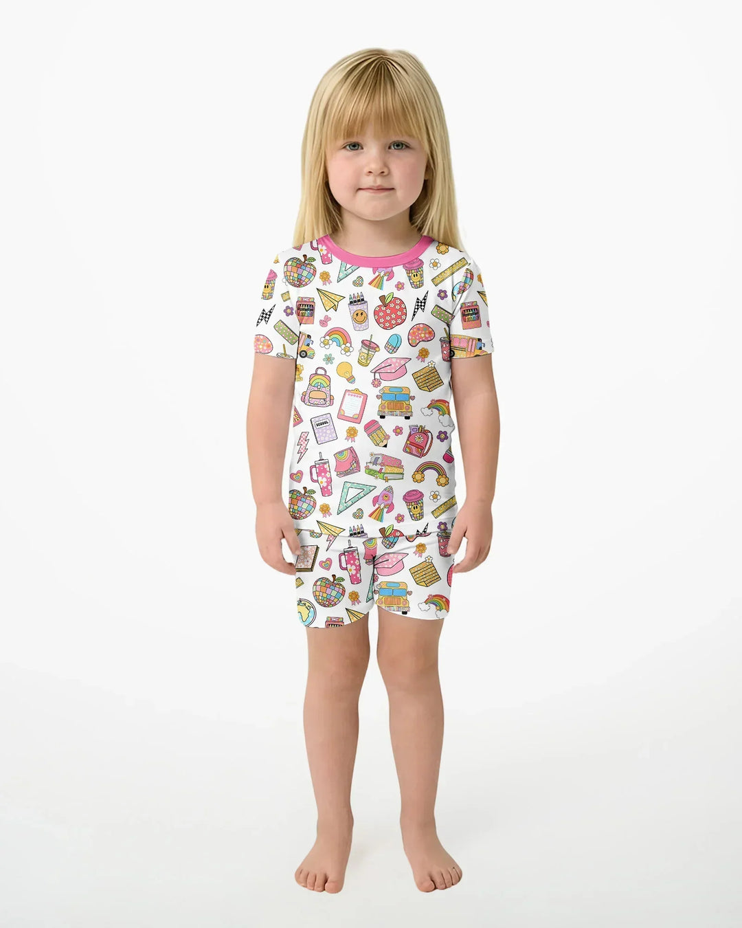 Schlafanzug-Set zweiteilig, kurze Ärmel, kurze Hose, Bambus