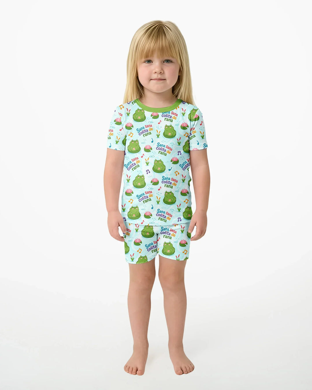 Conjunto de Pijama de Dos Piezas de Bambú con Mangas Cortas y Pantalones Cortos