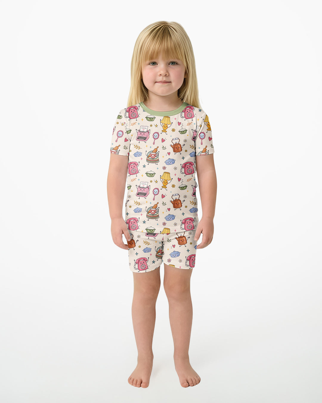 Schlafanzug-Set zweiteilig, kurze Ärmel, kurze Hose, Bambus