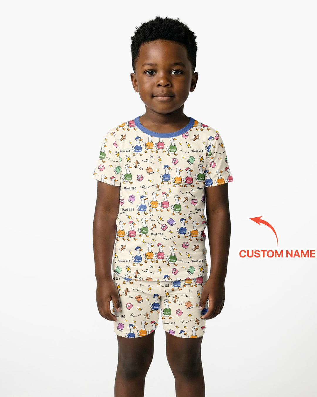 Psalm 23:6 Matching Family Bamboo Two Piece Short Sleeve Shorts Pajama Set