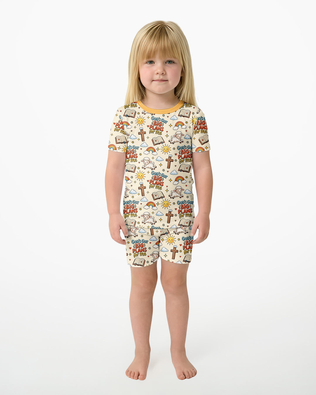 God's Got Big Plans For Me Bamboo Two Piece Short Sleeve Shorts Pajama Set