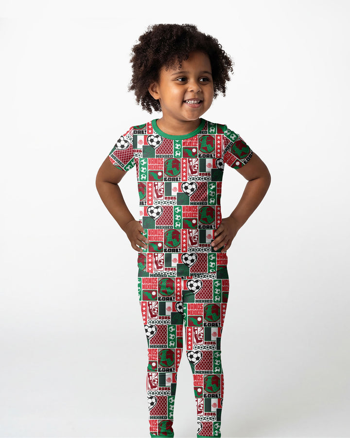 Conjunto de pijama de dos piezas de manga corta de bambú