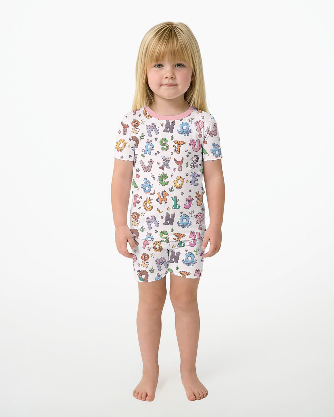 Schlafanzug-Set zweiteilig, kurze Ärmel, kurze Hose, Bambus