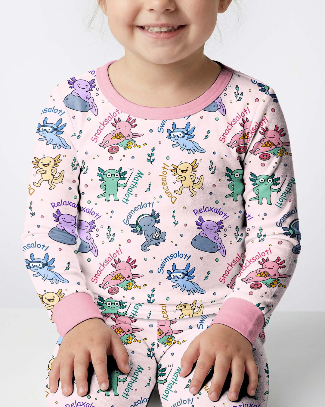A Lotta Axolotls Bamboo Two Piece Long Sleeve Pajama Set