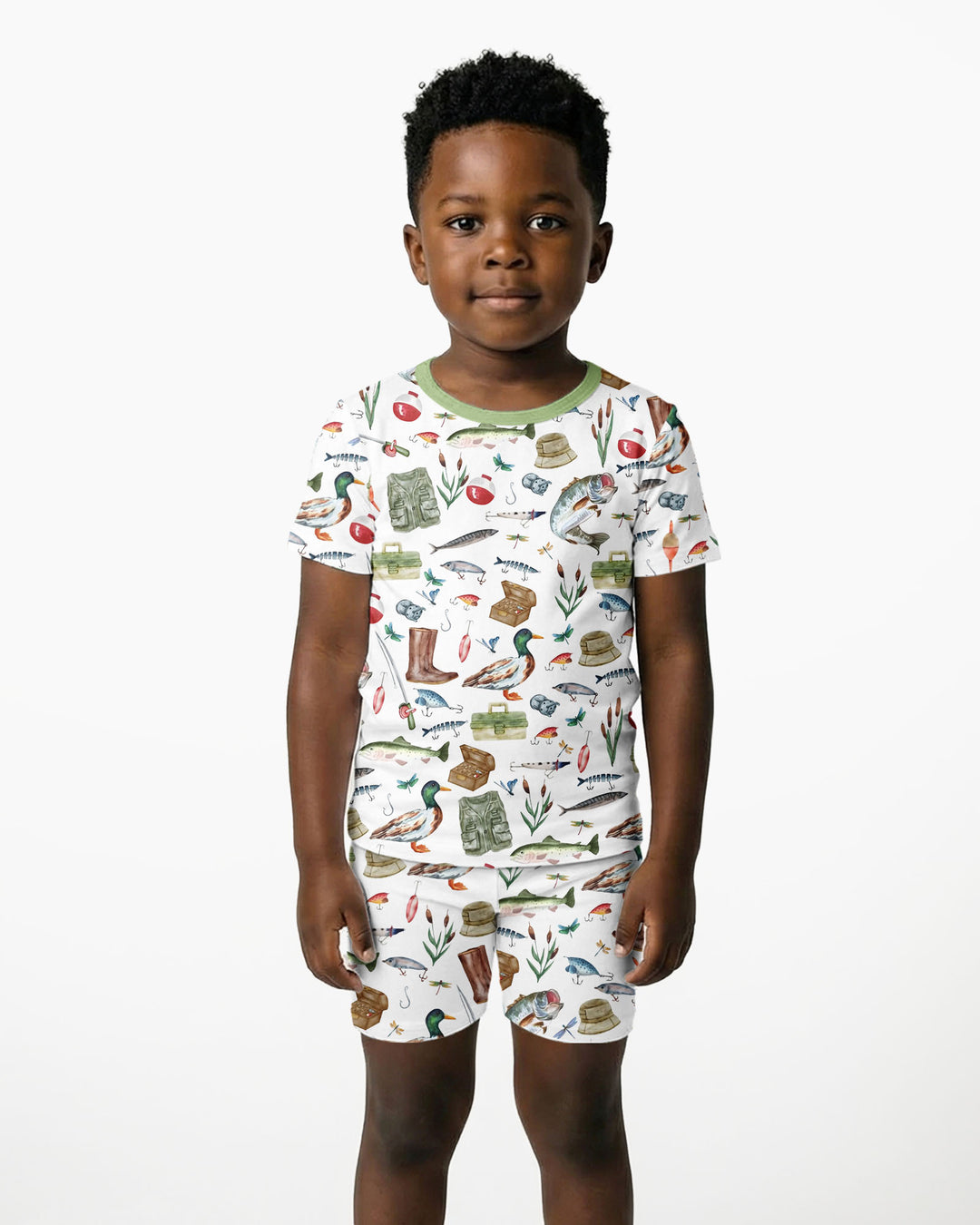 Daddy's Fishing Buddy Daddy& Me Matching Bamboo Two Piece Short Sleeve Shorts Pajama Set
