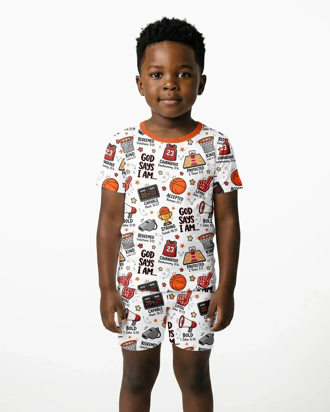 Basketball God Says I Am Bamboo Two Piece Short Sleeve Shorts Pajama Set