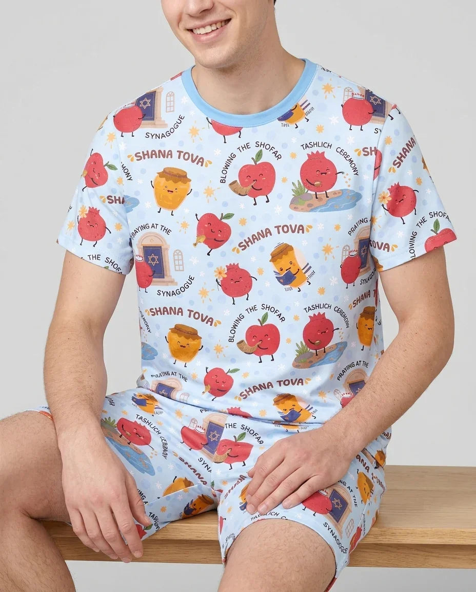 Sweet Sacred Moments Family Matching Bamboo Men Short Sleeve Short Pajama Set