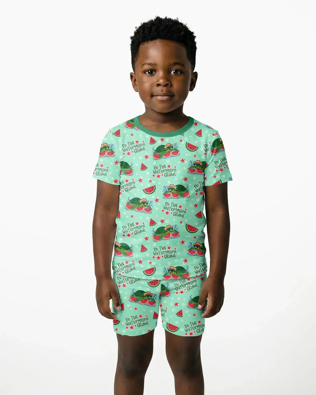 Template Zweiteiliges Pyjama-Set mit kurzen Ärmeln und Shorts