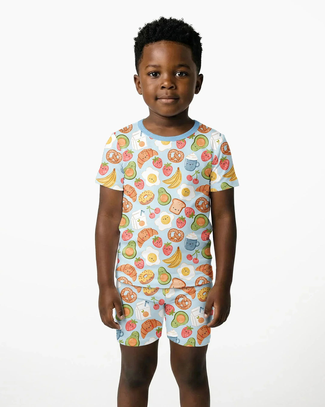 Template Zweiteiliges Pyjama-Set mit kurzen Ärmeln und Shorts
