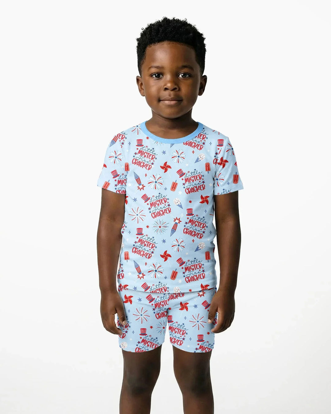 Conjunto de Pijama de Dos Piezas de Bambú con Mangas Cortas y Pantalones Cortos
