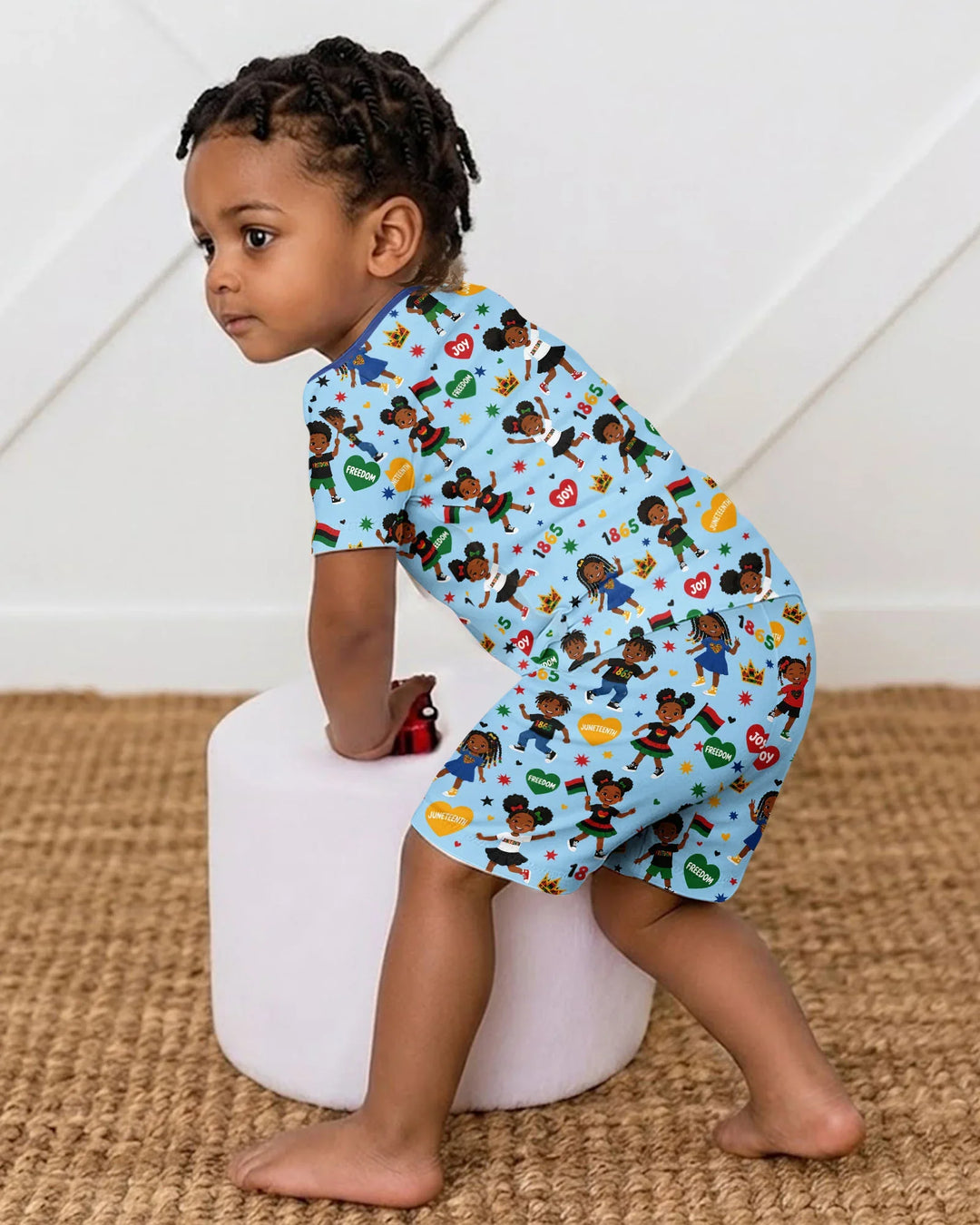 Celebrate Juneteenth Freedom Bamboo Two Piece Short Sleeve Shorts Pajama Set