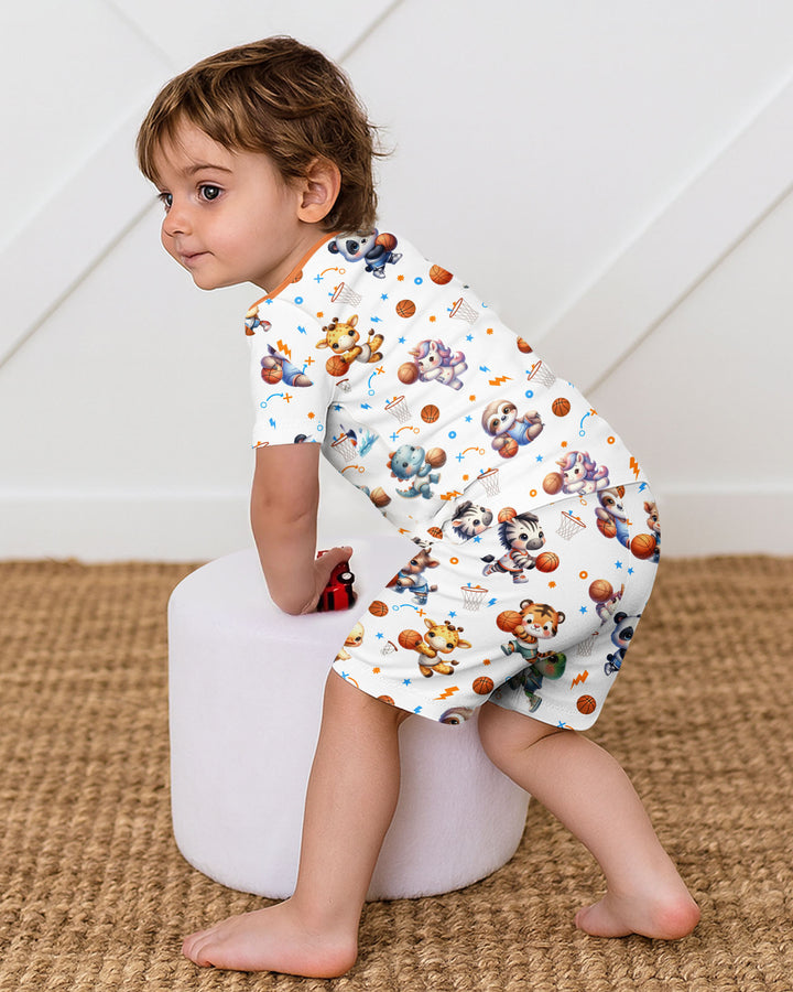 Schlafanzug-Set zweiteilig, kurze Ärmel, kurze Hose, Bambus
