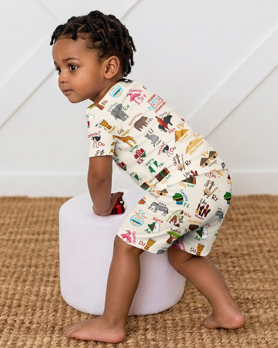 Conjunto de Pijama de Dos Piezas de Bambú con Mangas Cortas y Pantalones Cortos