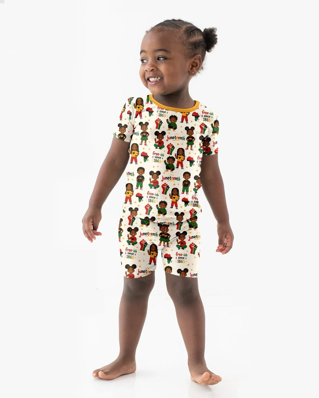 Juneteenth Free-ish Since 1865 Bamboo Two Piece Short Sleeve Shorts Pajama Set