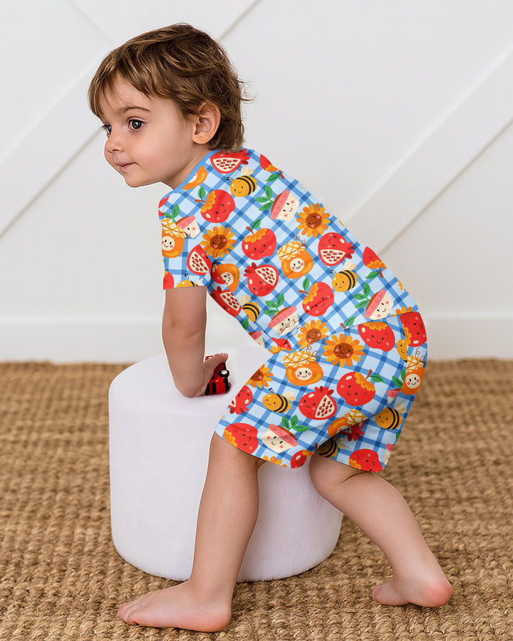 Sweet New Year Bamboo Two Piece Short Sleeve Shorts Pajama Set