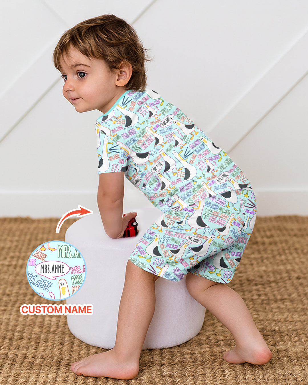 Conjunto de Pijama de Dos Piezas de Bambú con Mangas Cortas y Pantalones Cortos