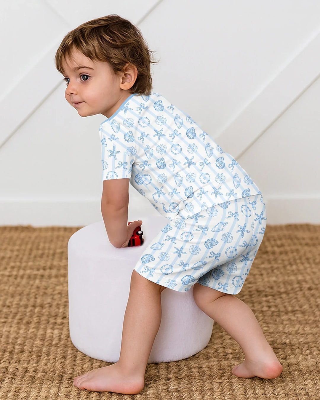 Schlafanzug-Set zweiteilig, kurze Ärmel, kurze Hose, Bambus