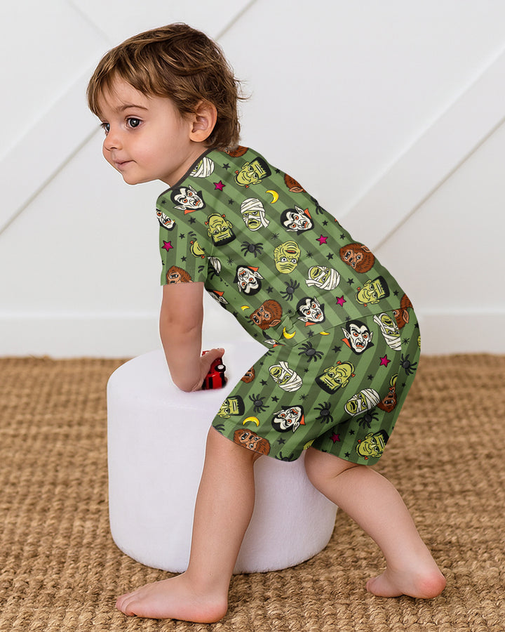 Creepy Crew Family Matching Bamboo Two Piece Short Sleeve Shorts Pajama Set
