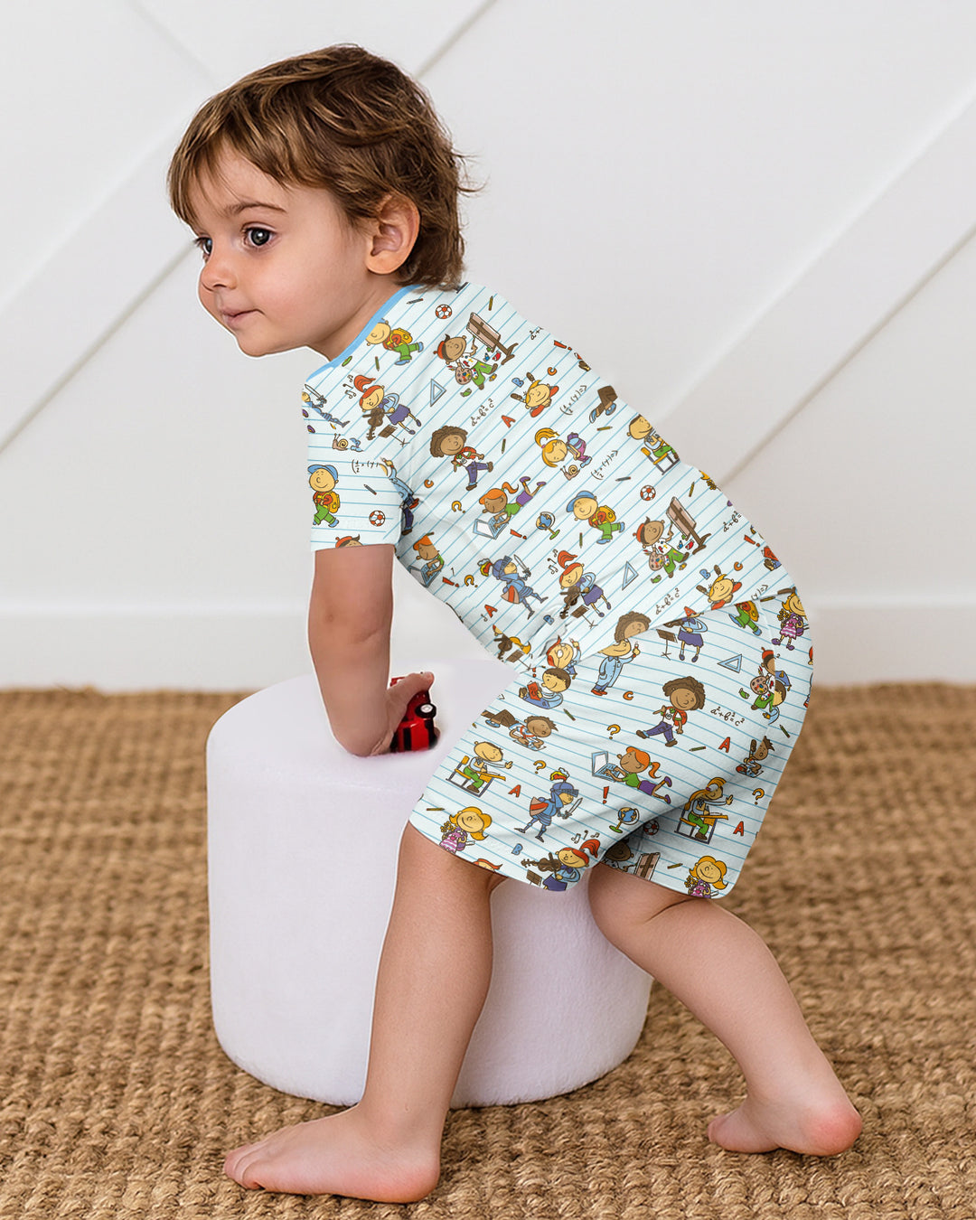 100 Días De... Conjunto de Pijama de Dos Piezas de Bambú de Manga Corta y Pantalón Corto