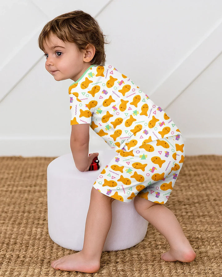 Conjunto de Pijama de Dos Piezas de Bambú con Mangas Cortas y Pantalones Cortos