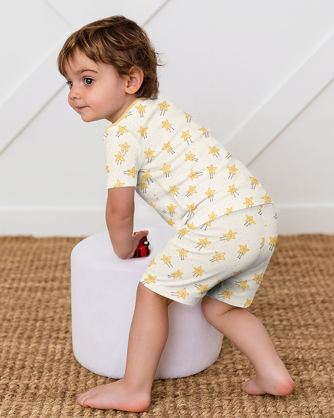 Happy Little Stars Family Matching Bamboo Two Piece Short Sleeve Shorts Pajama Set