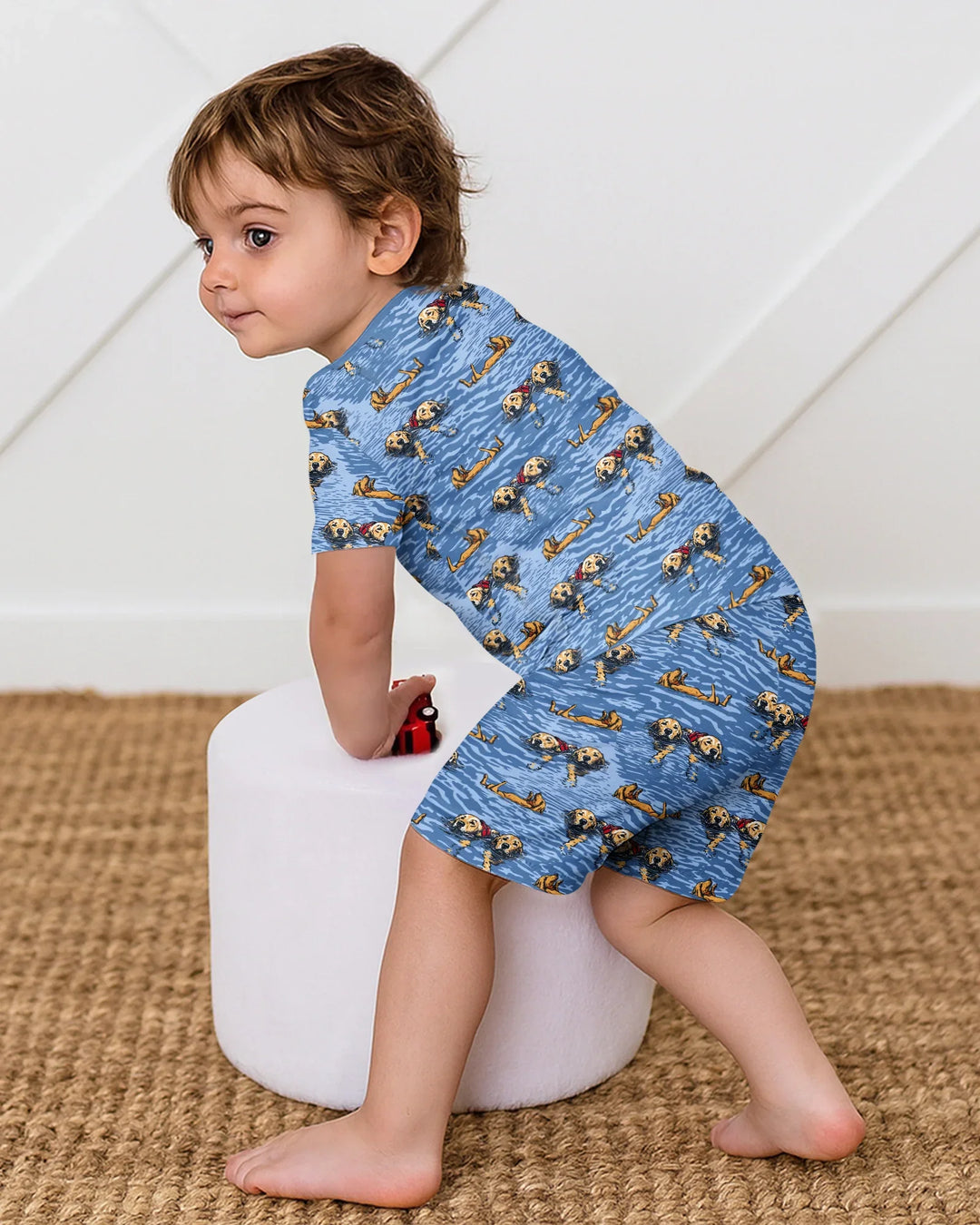 Conjunto de Pijama de Dos Piezas de Bambú con Mangas Cortas y Pantalones Cortos