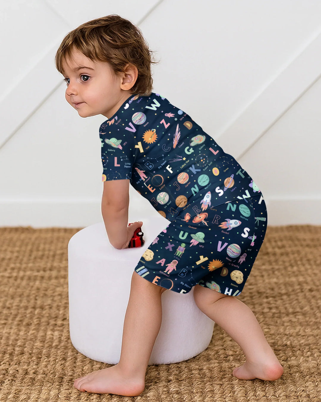 Schlafanzug-Set zweiteilig, kurze Ärmel, kurze Hose, Bambus