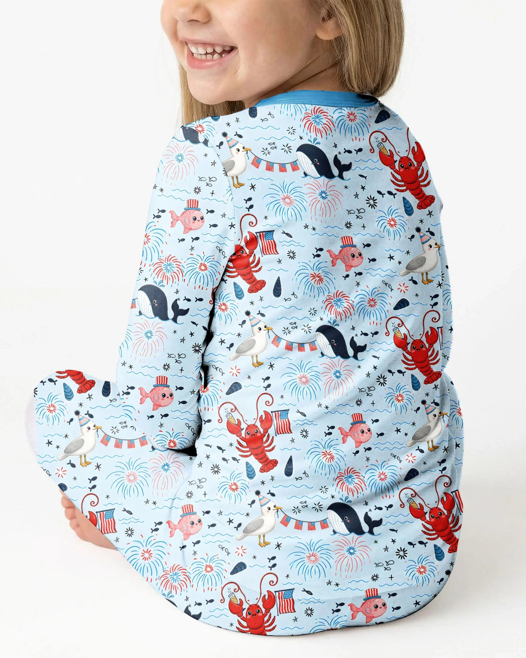 Celebrate 4th of July Family Matching Bamboo Two Piece Long Sleeve Pajama Set