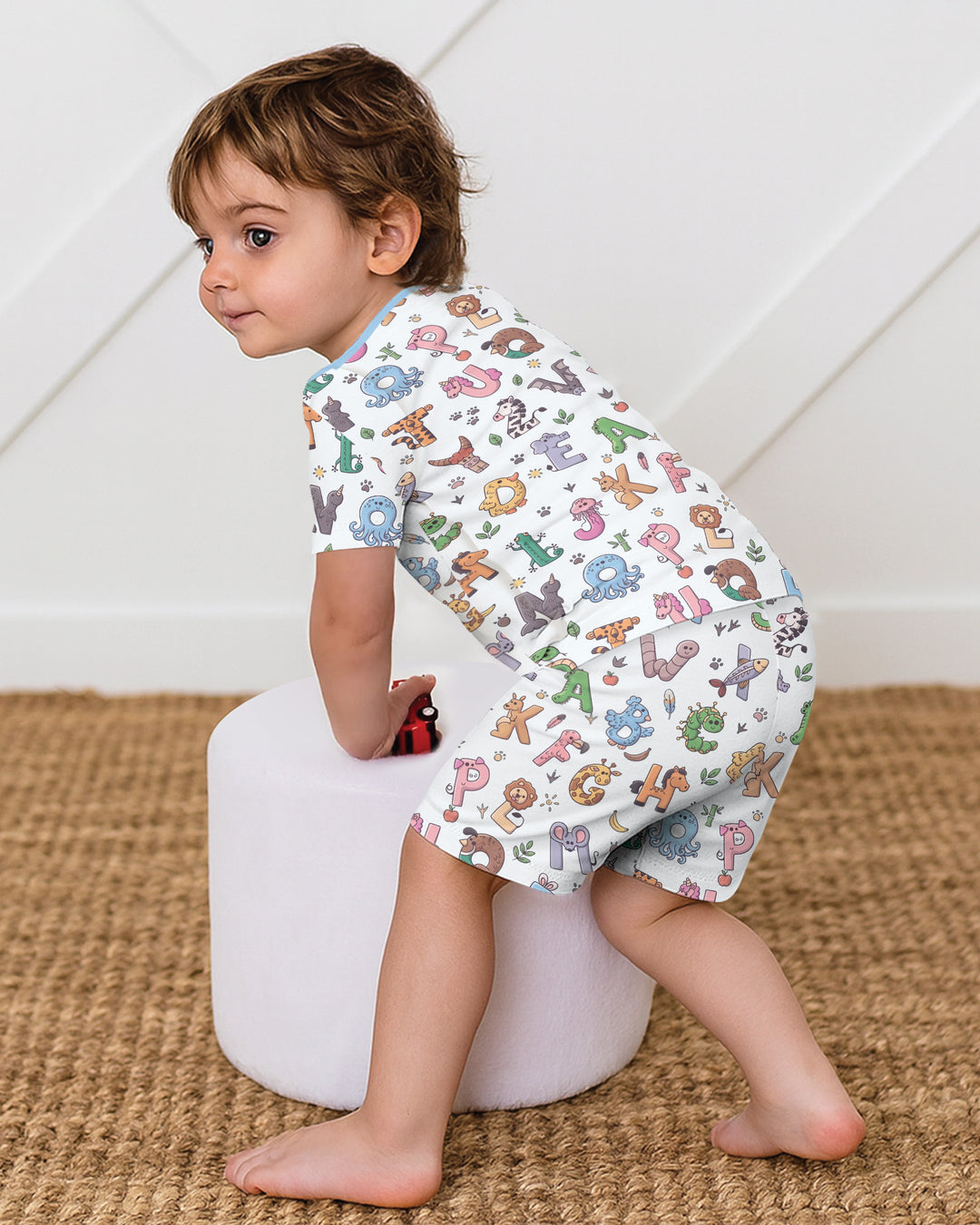 Schlafanzug-Set zweiteilig, kurze Ärmel, kurze Hose, Bambus