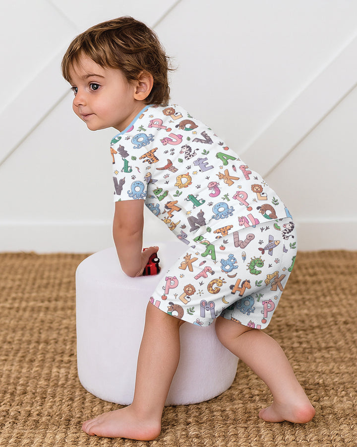 Schlafanzug-Set zweiteilig, kurze Ärmel, kurze Hose, Bambus