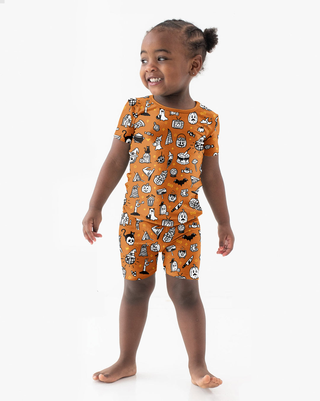 Spooky Season Bamboo Two Piece Short Sleeve Shorts Pajama Set
