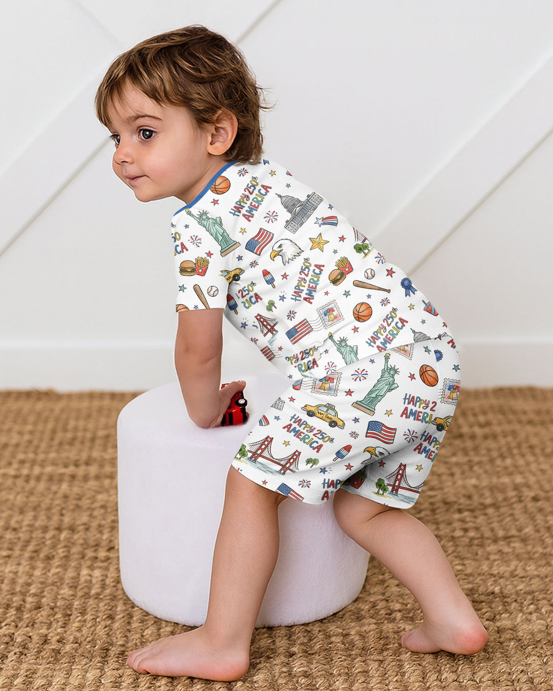 America 250 Celebration Bamboo Two Piece Short Sleeve Shorts Pajama Set