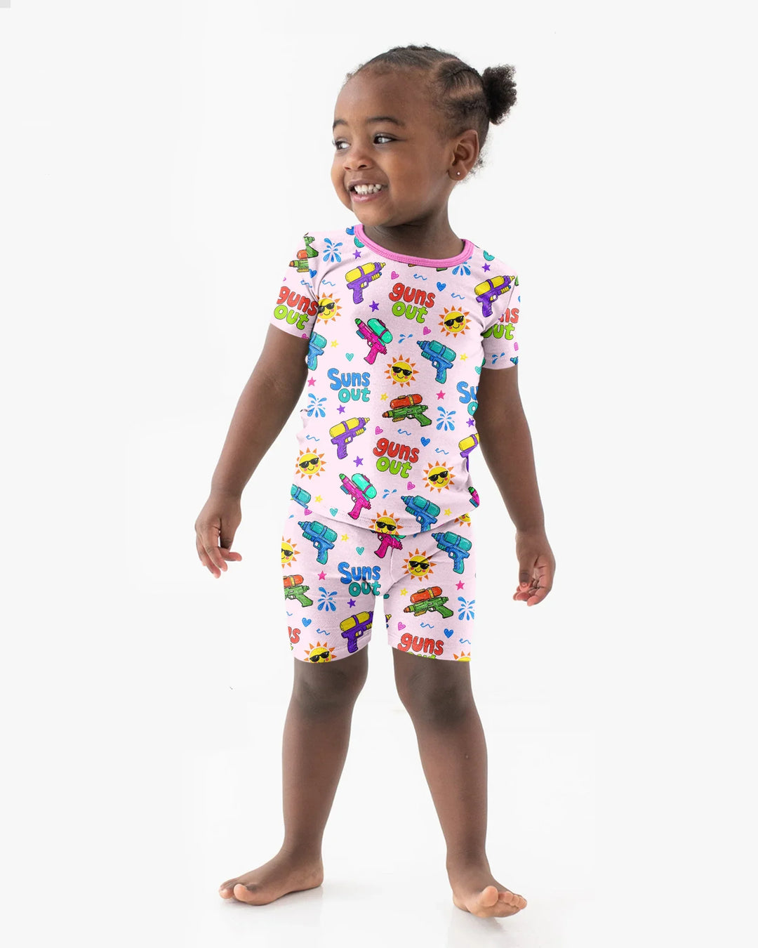 Sun Out Guns Out Bamboo Two Piece Short Sleeve Shorts Pajama Set
