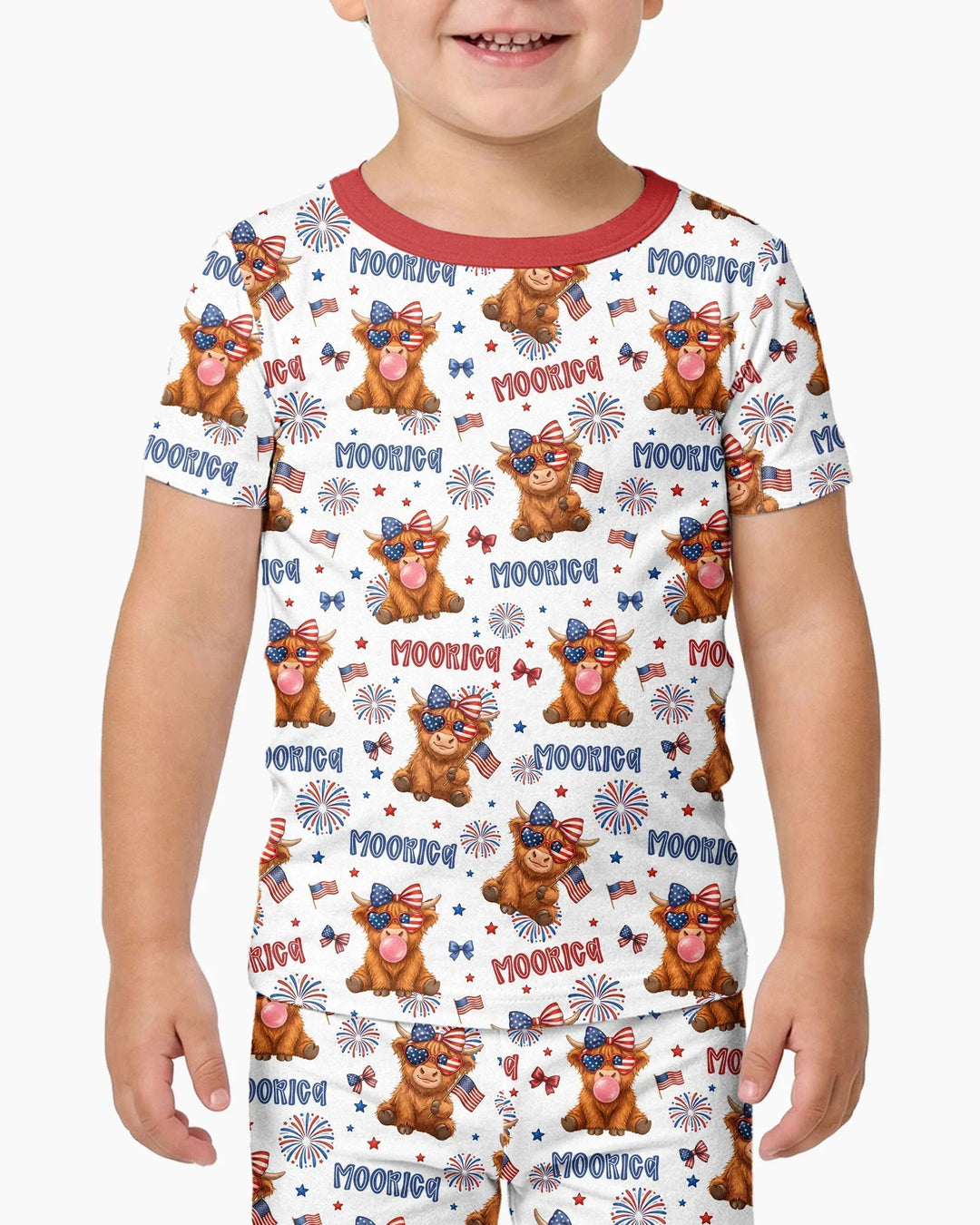 Conjunto de pijama de dos piezas de manga corta de bambú