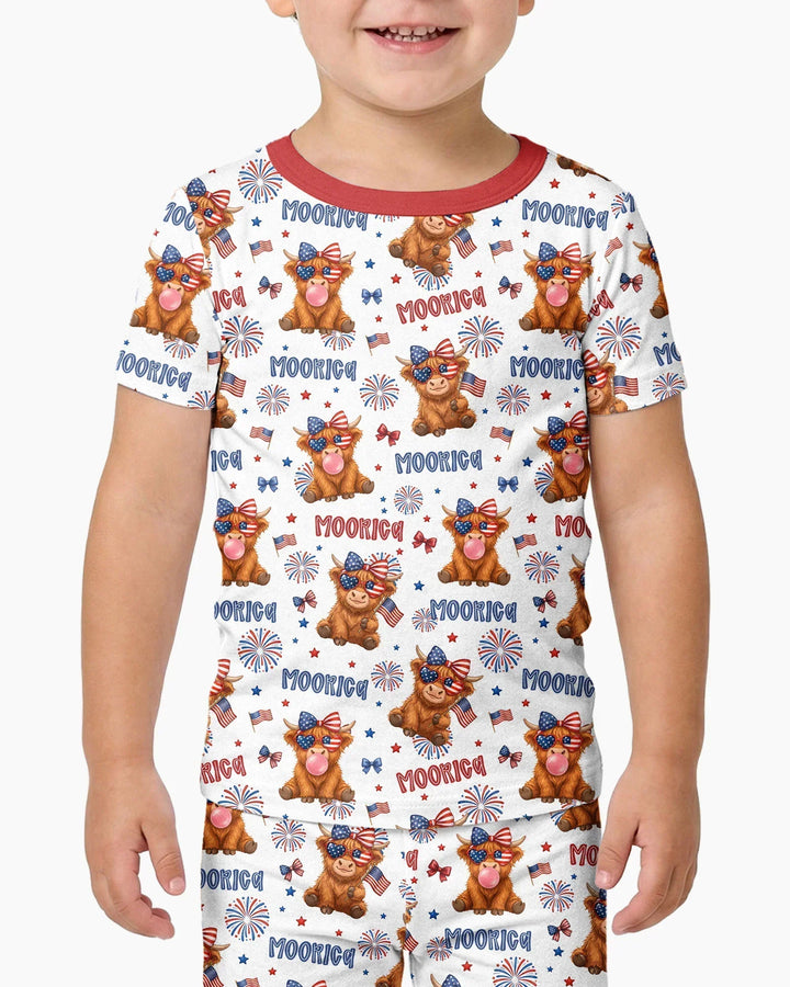 Conjunto de pijama de dos piezas de manga corta de bambú