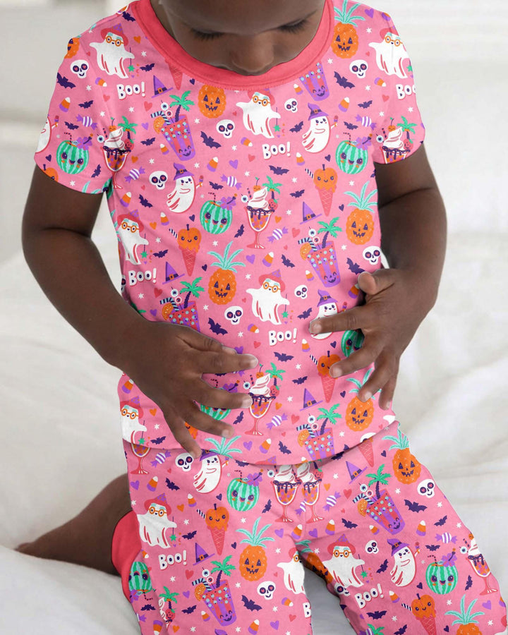 Summerween Doodles Bamboo Two Piece Short Sleeve Pajama Set