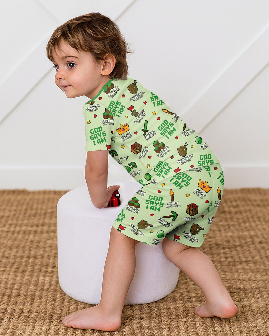 Christian Gamer Bamboo Two Piece Short Sleeve Shorts Pajama Set