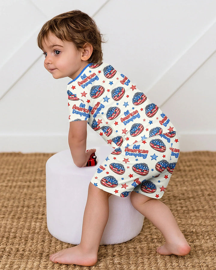 Conjunto de Pijama de Dos Piezas de Bambú con Mangas Cortas y Pantalones Cortos