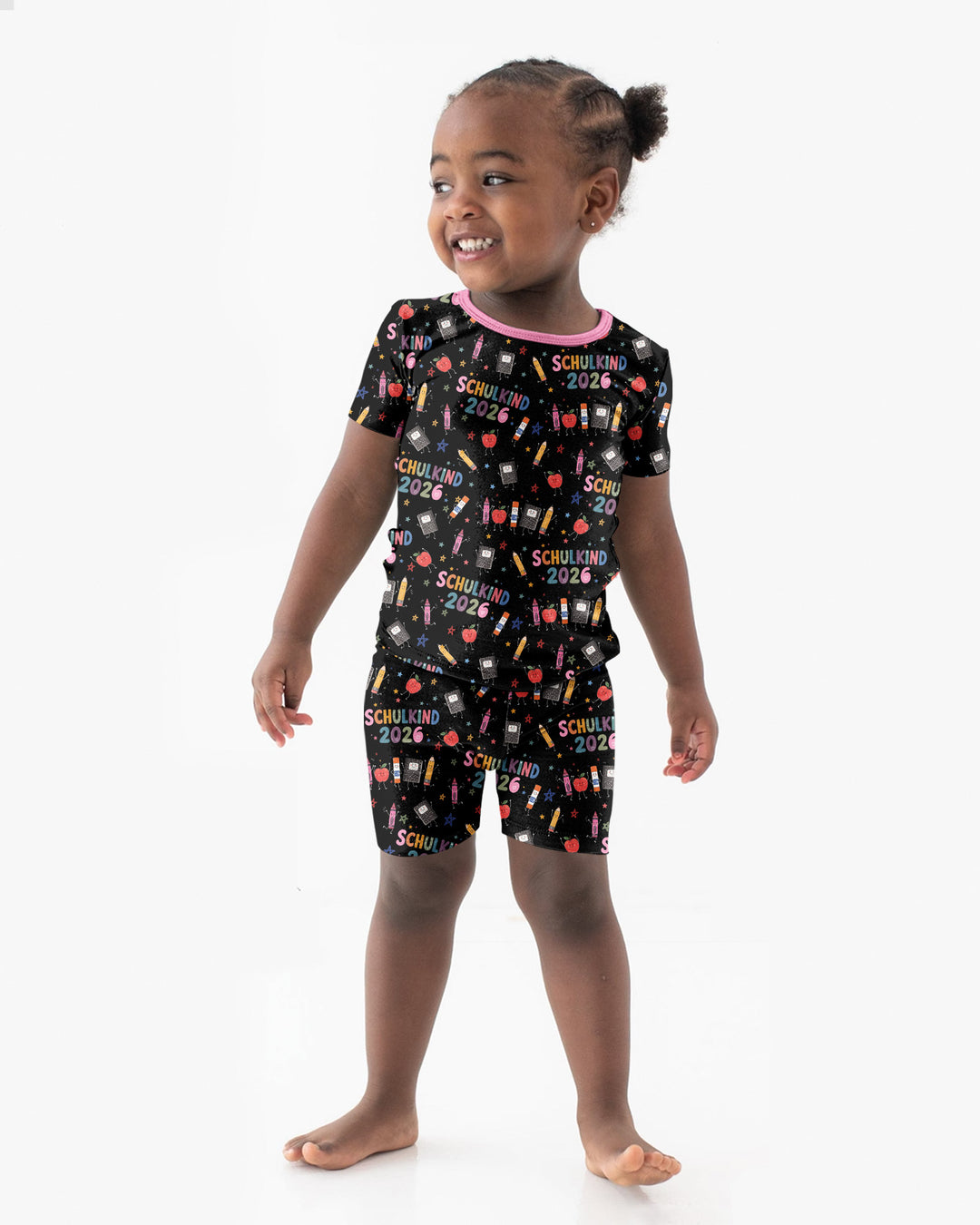 Conjunto de Pijama de Dos Piezas de Bambú con Mangas Cortas y Pantalones Cortos